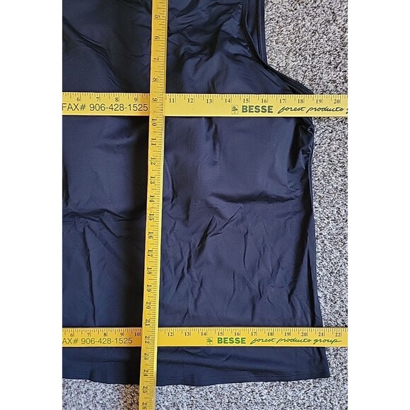 Women's Black 18 DD Swim Top High Neck Padded Bra Lands' End Modest Solid S462 - Picture 4 of 8